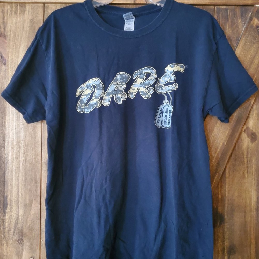 DARE camouflage dog tag tee